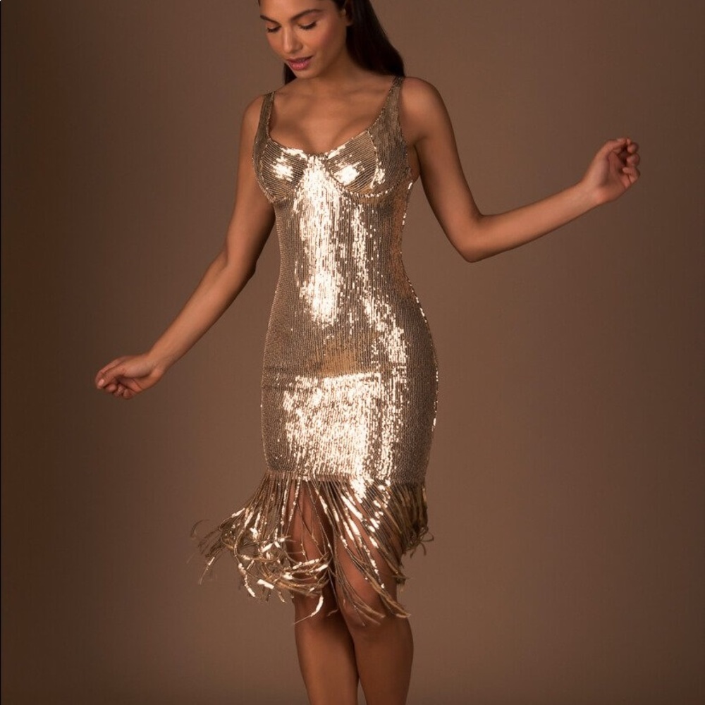 Gold Sequin Cocktail Dress NWT